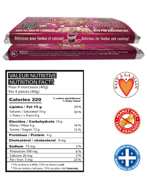 Tablette de chocolat Noir avec sel d'Himalaya - Image 4